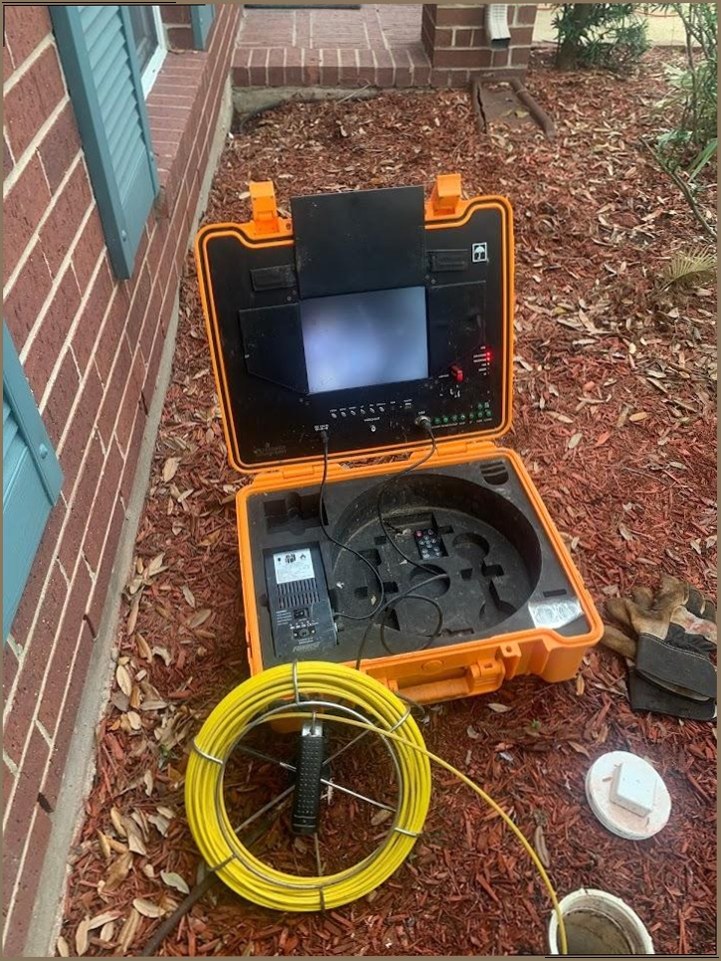 Sewer camera inspection rig at a Tulsa home